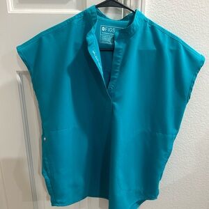 Teal figs scrub top